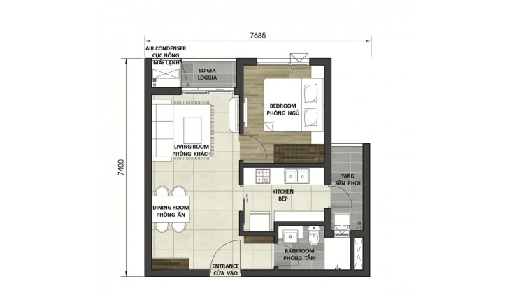 BÁN GẤP D-HOMME Q6 căn 1PN chỉ 3.55ty - Không  phát sinh